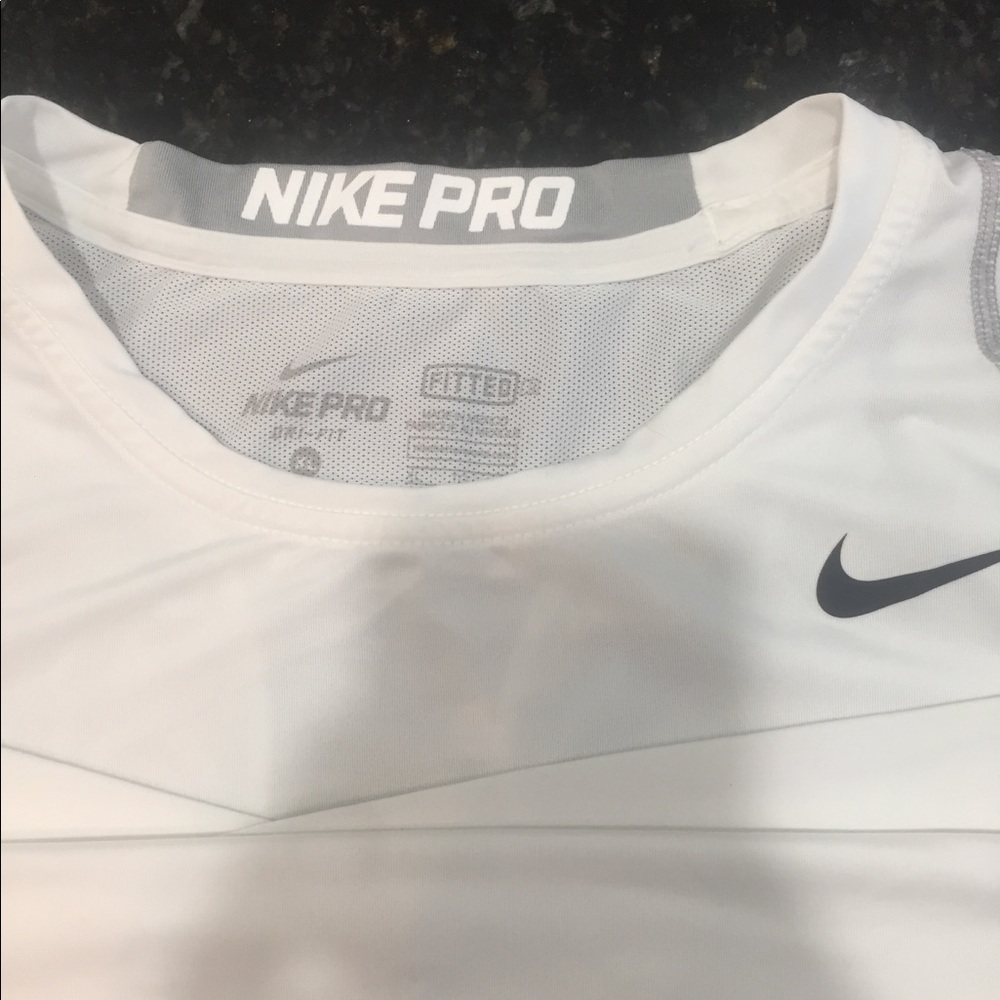Nike Pro Fitted DriFit Long Sleeve White Men’s